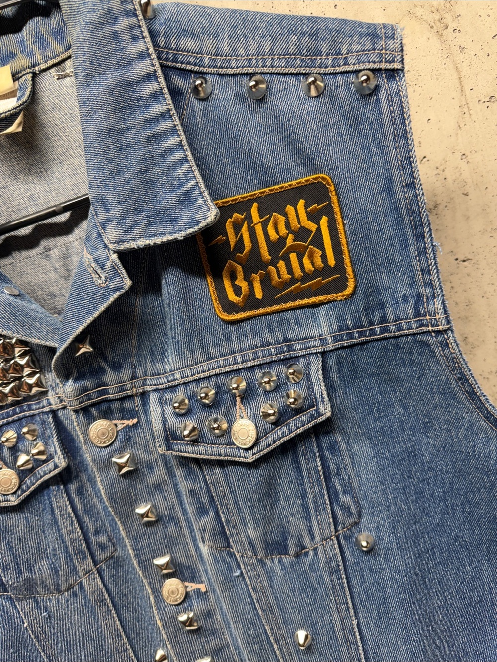 Custom studded metal battle vest. Ozzy Osbourne, Motörhead - Picture 6 of 9